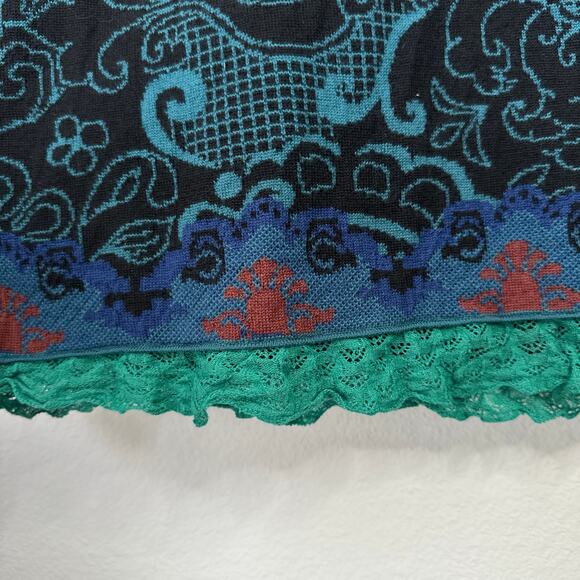 IVKO Fair Isle Sweater Dress Wool Winter Knit Scandinavian Artsy Size 40 US 10 - Picture 6 of 7